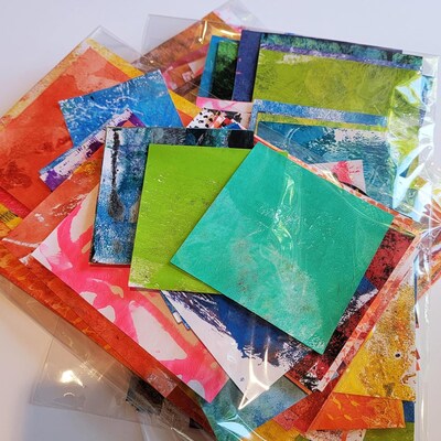 40 Beautiful Hand Painted Collage Papers Collage Paper Samples For Art Journals Scrapbooks Mixed Media Art.40 piece - image3